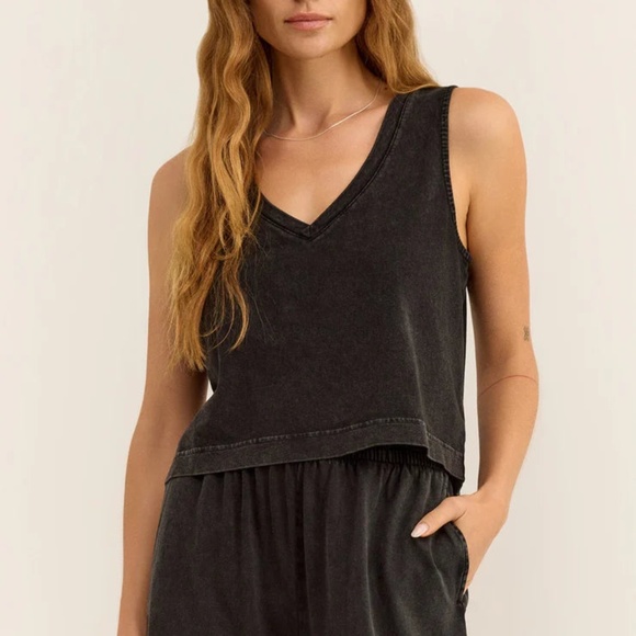 Set Z SUPPLY Scout Jersey Wide Leg Cropped Pant & Sloane Cropped Tank Top small - Picture 3 of 7